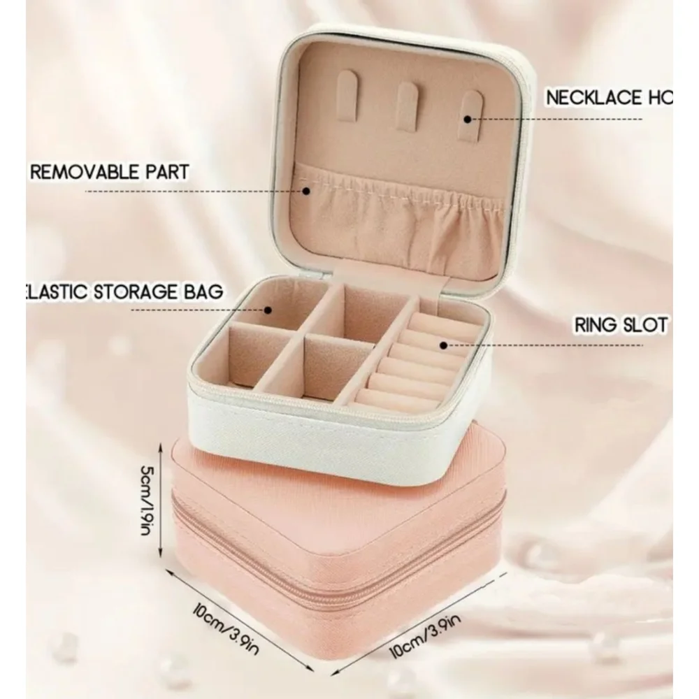 Jewelry Box Travel Organizer Light Pink or White